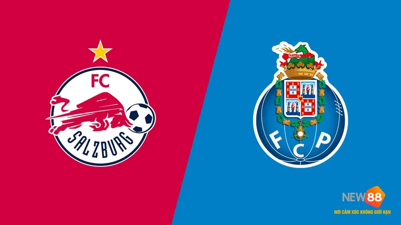 Cầu thủ của Salzburg dứt điểm ghi bàn trong trận đấu với FC Porto. Cầu thủ của Salzburg dứt điểm ghi bàn trong trận đấu với FC Porto.
